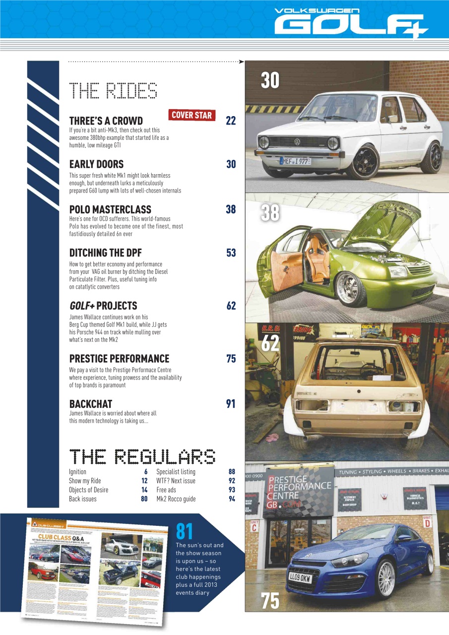Volkswagen Golf + Preview Pages