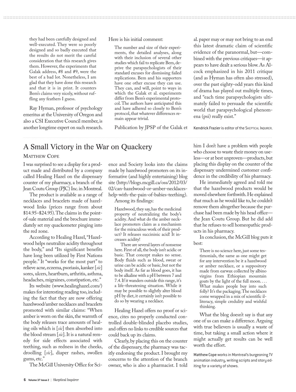 Skeptical Inquirer Preview Pages