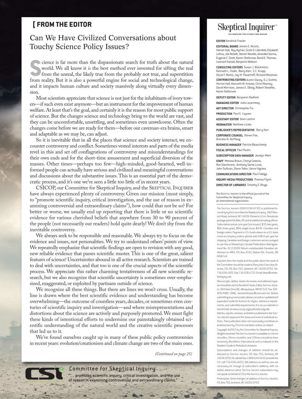 Skeptical Inquirer Preview Pages