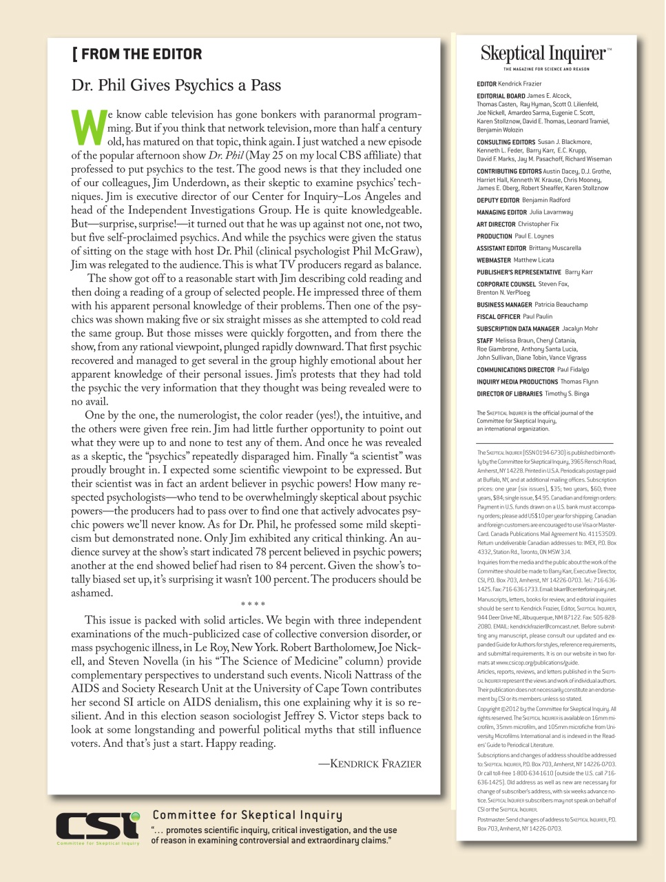 Skeptical Inquirer Preview Pages