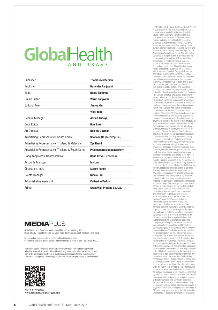 Global Health and Travel Preview Pages