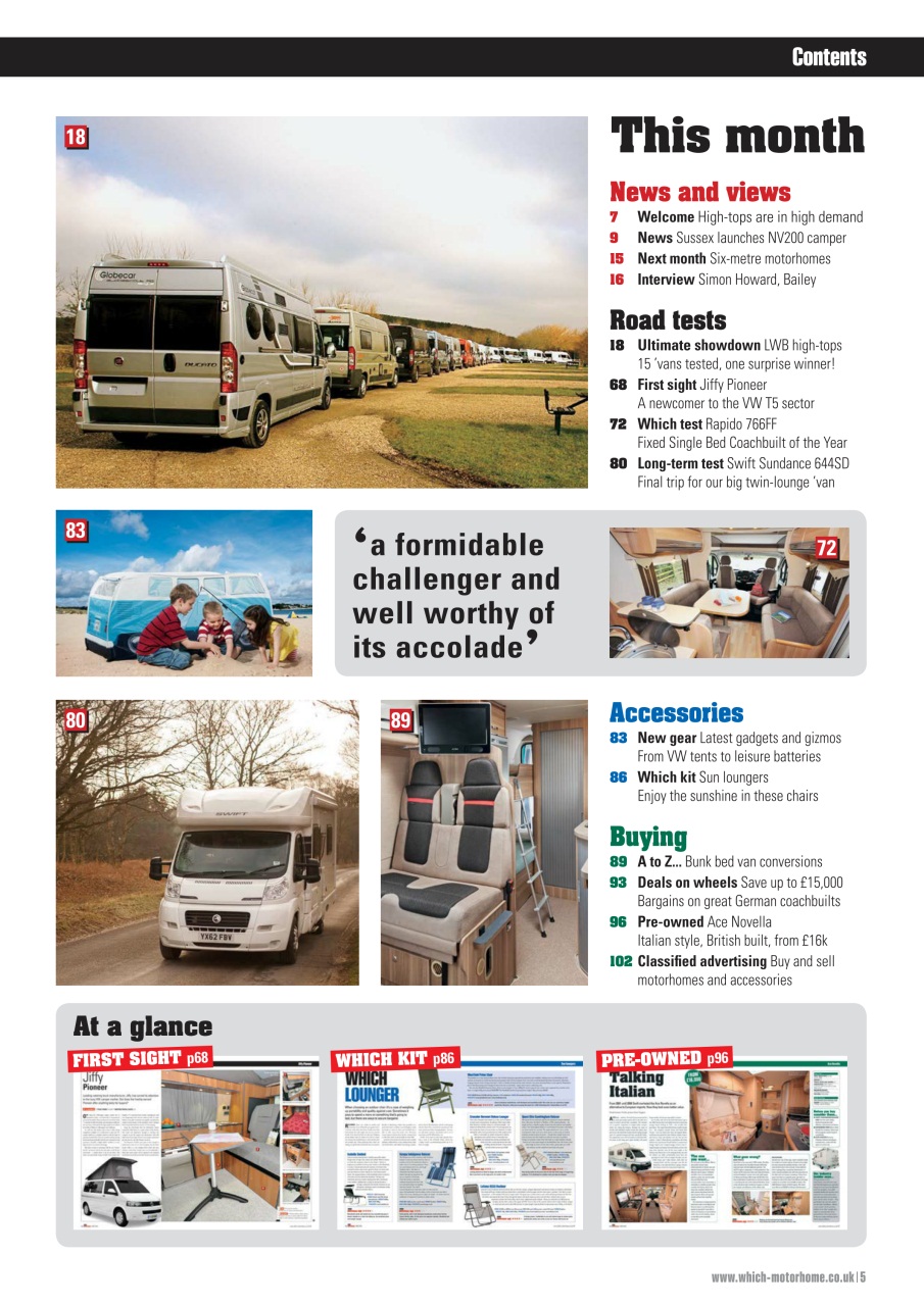 What Motorhome magazine Preview Pages