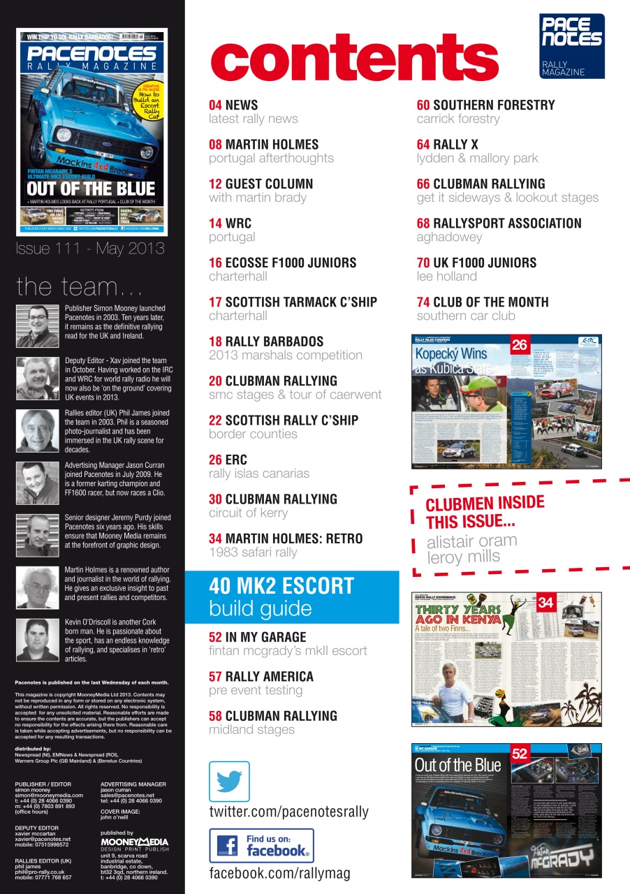 Pacenotes Rally magazine Preview Pages