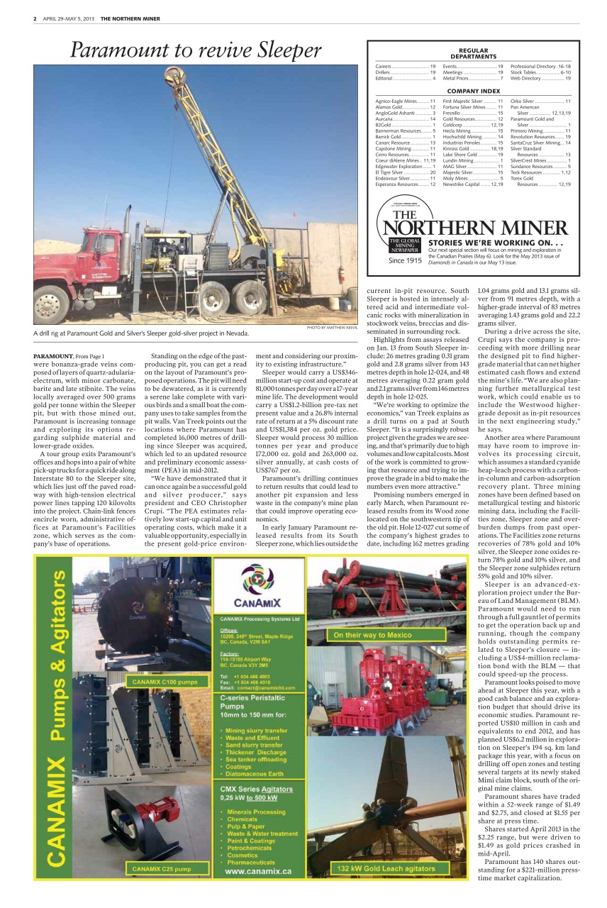 The Northern Miner Preview Pages