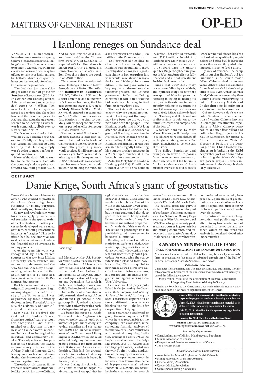 The Northern Miner Preview Pages