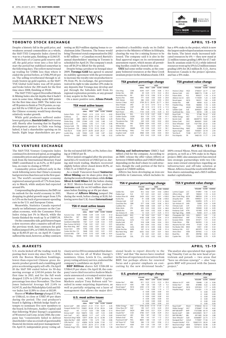 The Northern Miner Preview Pages