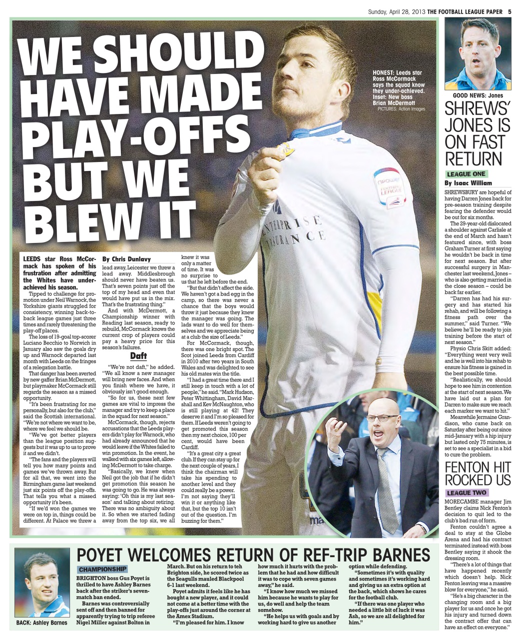 The Football League Paper Preview Pages