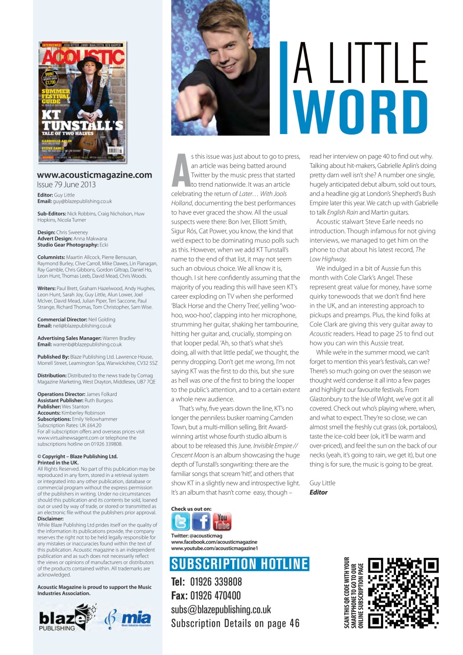 Acoustic Preview Pages