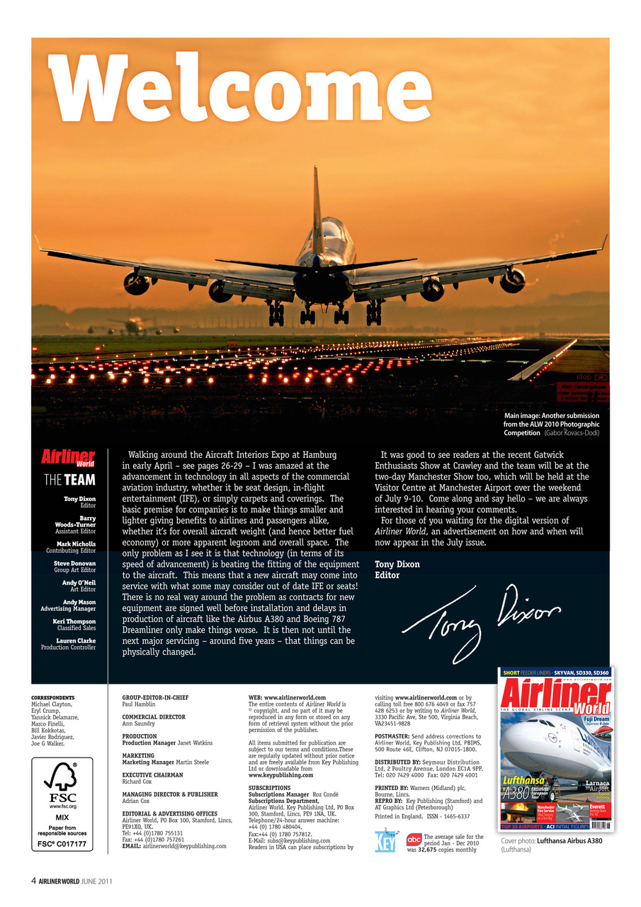 Airliner World Preview Pages