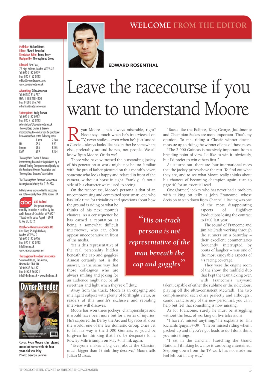 The Owner Breeder Preview Pages