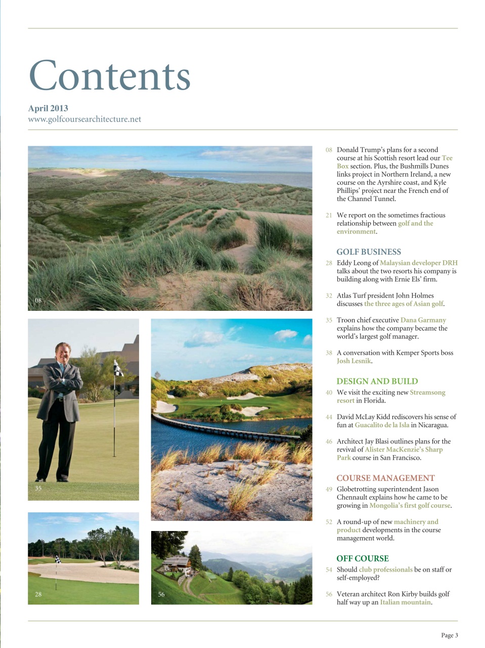 Golf Course Architecture Preview Pages