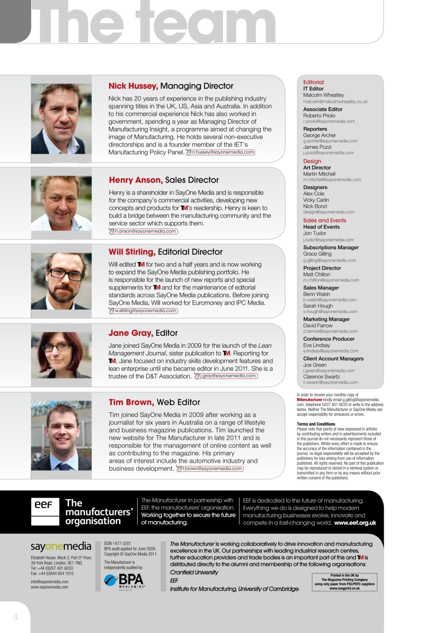 The Manufacturer Preview Pages