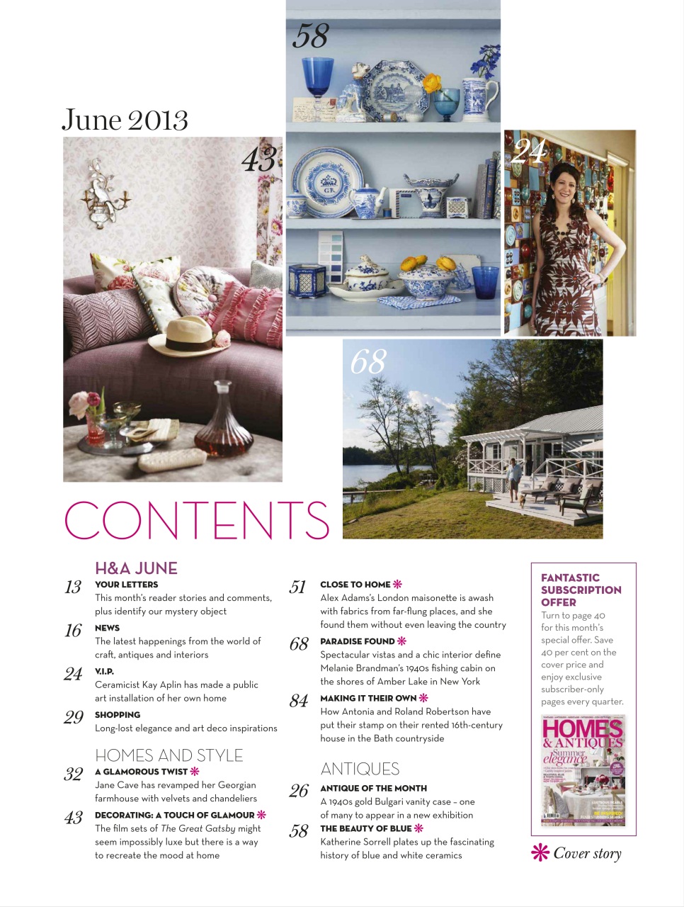 Homes & Antiques Magazine Preview Pages