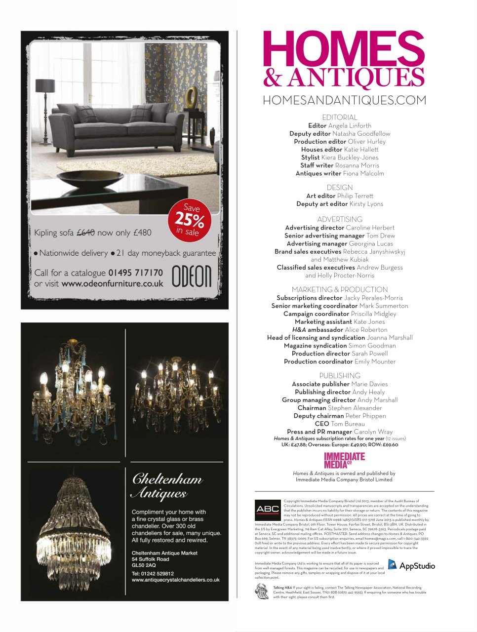 Homes & Antiques Magazine Preview Pages