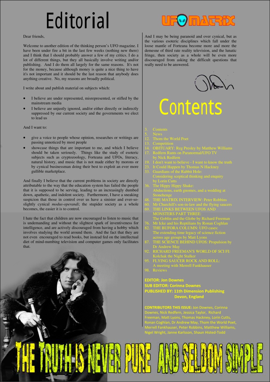 UFO Matrix Preview Pages