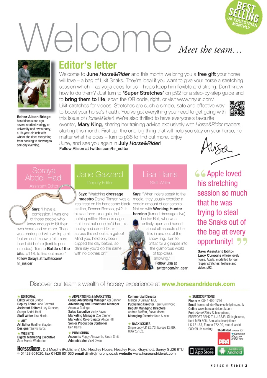 Horse&Rider Magazine - UK equestrian magazine for Horse and Rider Preview Pages