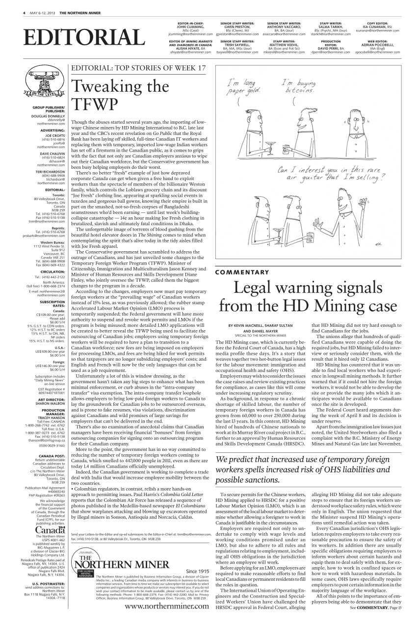 The Northern Miner Preview Pages