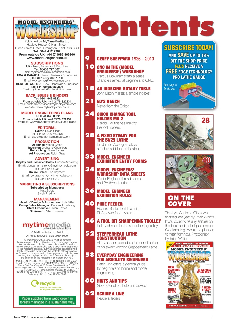 Model Engineer & Workshop Magazine Preview Pages