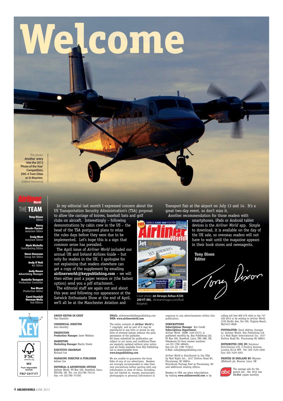 Airliner World Preview Pages