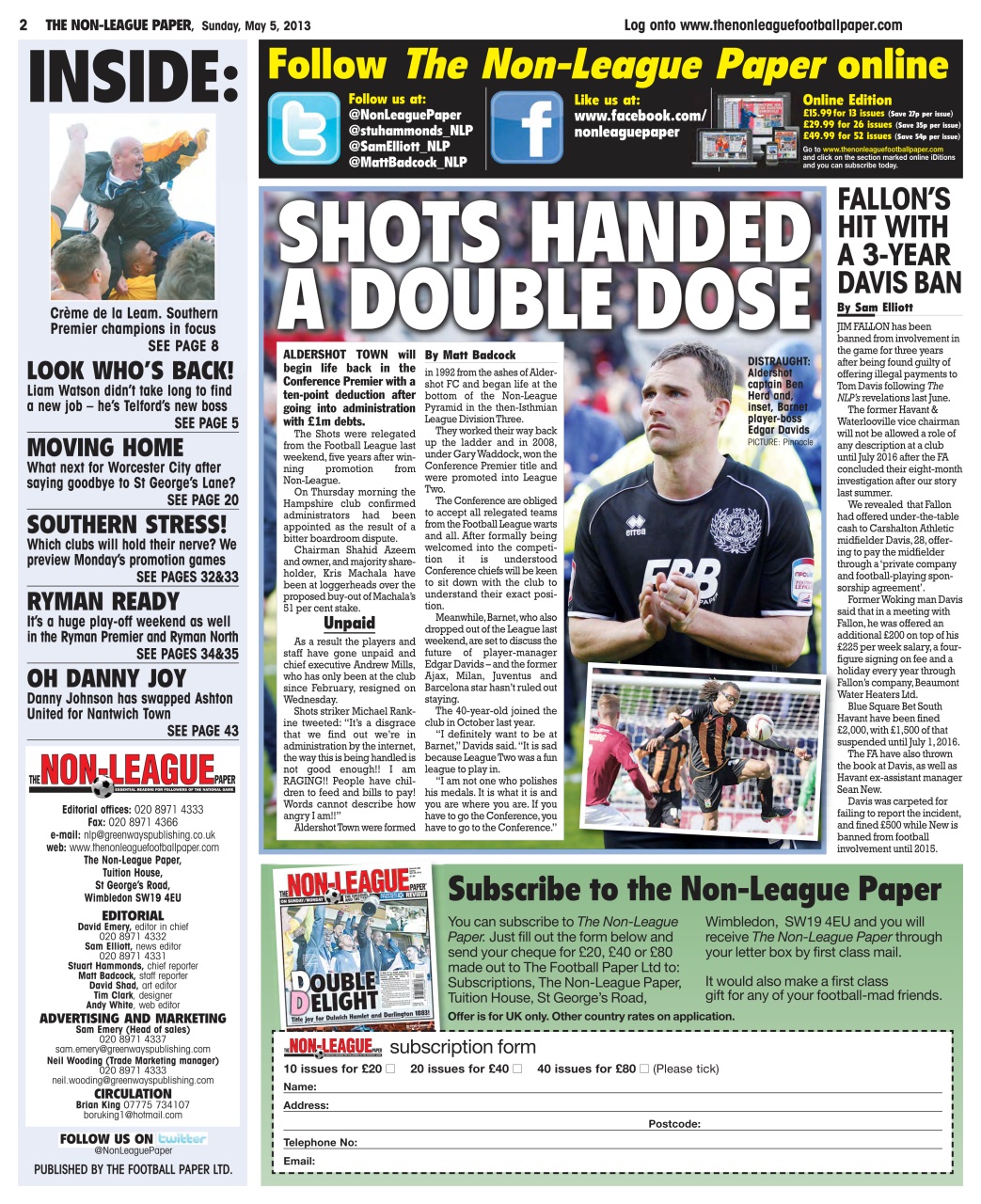 The Non-League Football Paper Preview Pages