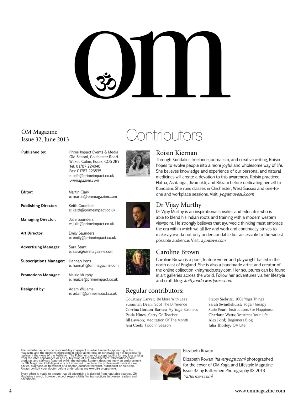 OM Yoga Magazine Preview Pages