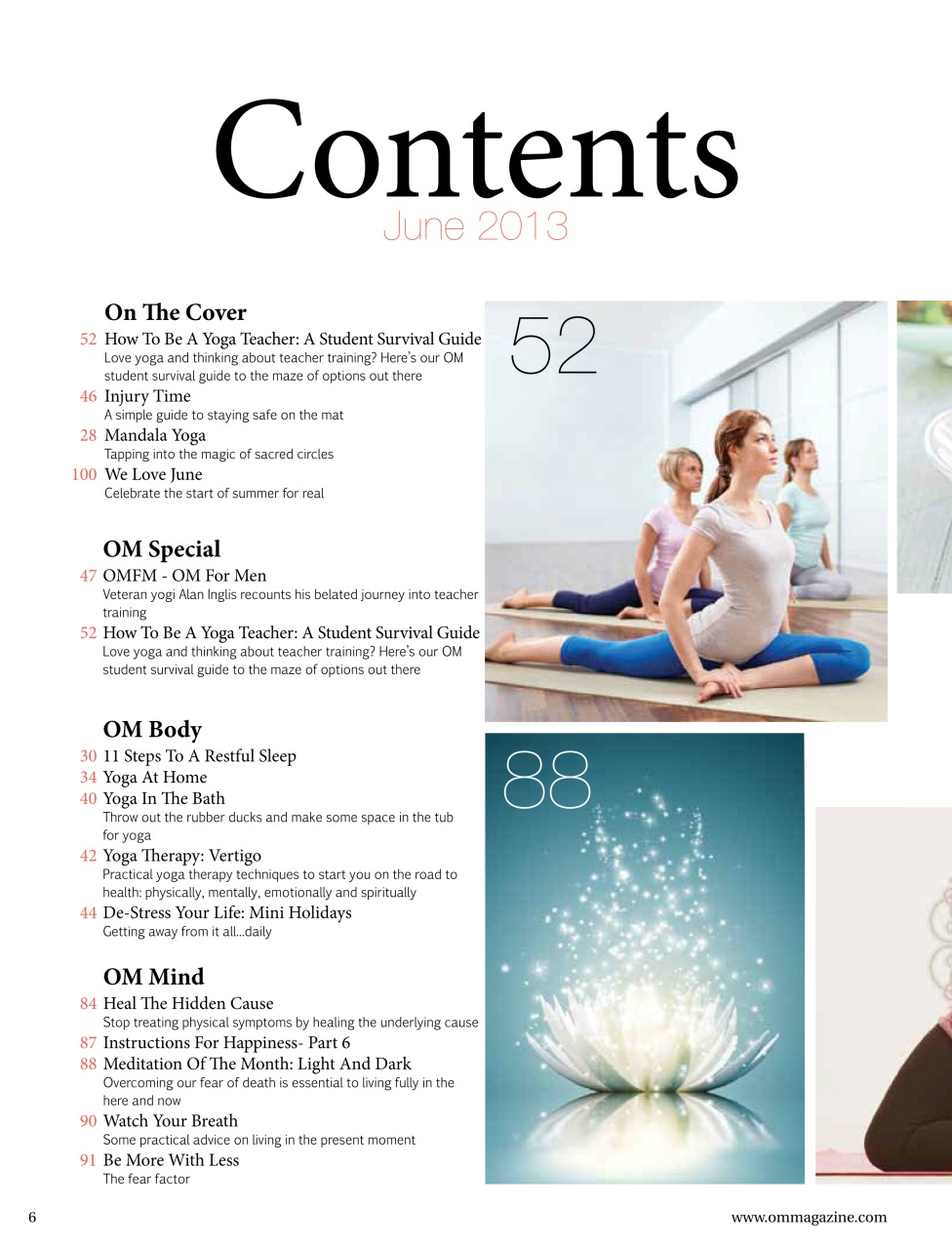 OM Yoga Magazine Preview Pages
