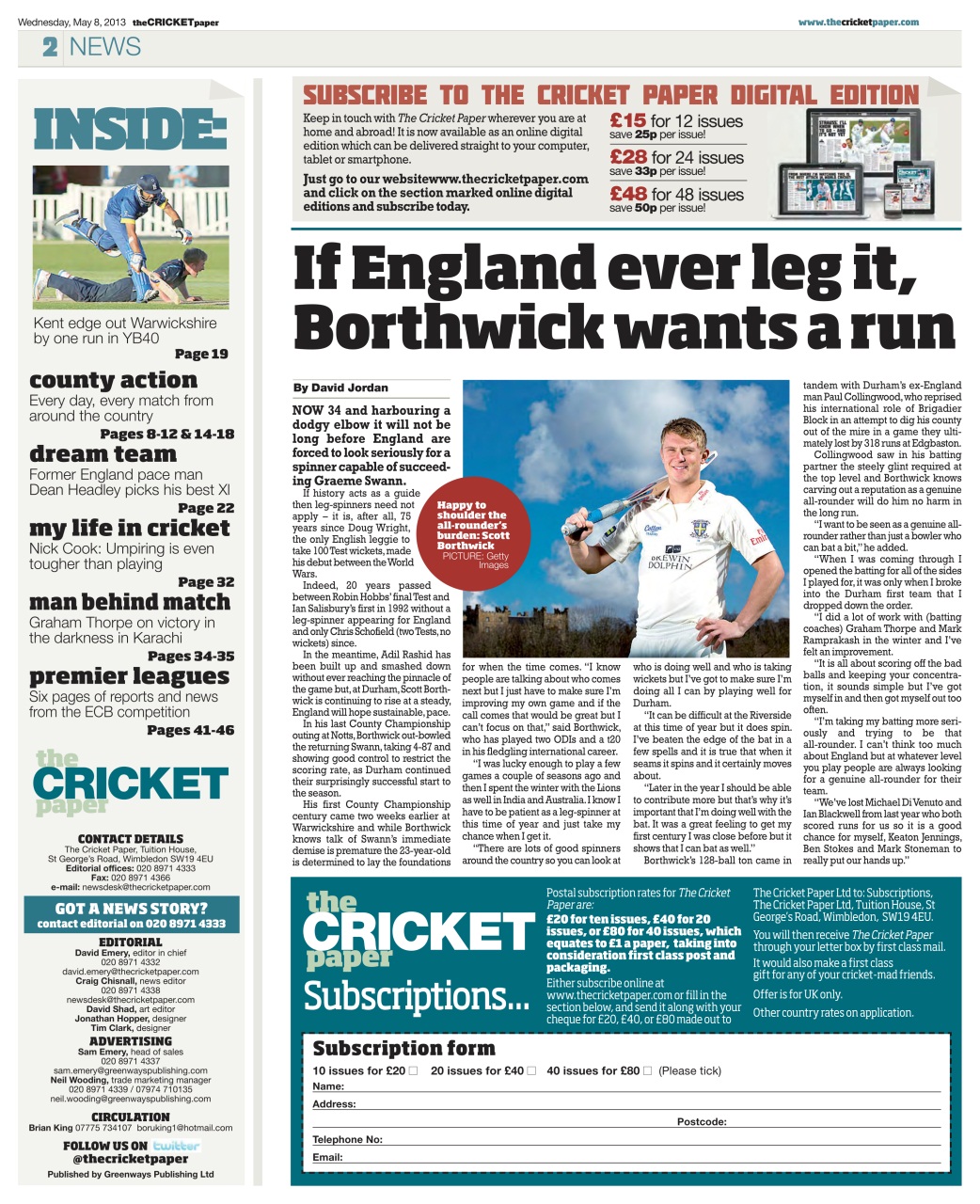 The Cricket Paper Preview Pages