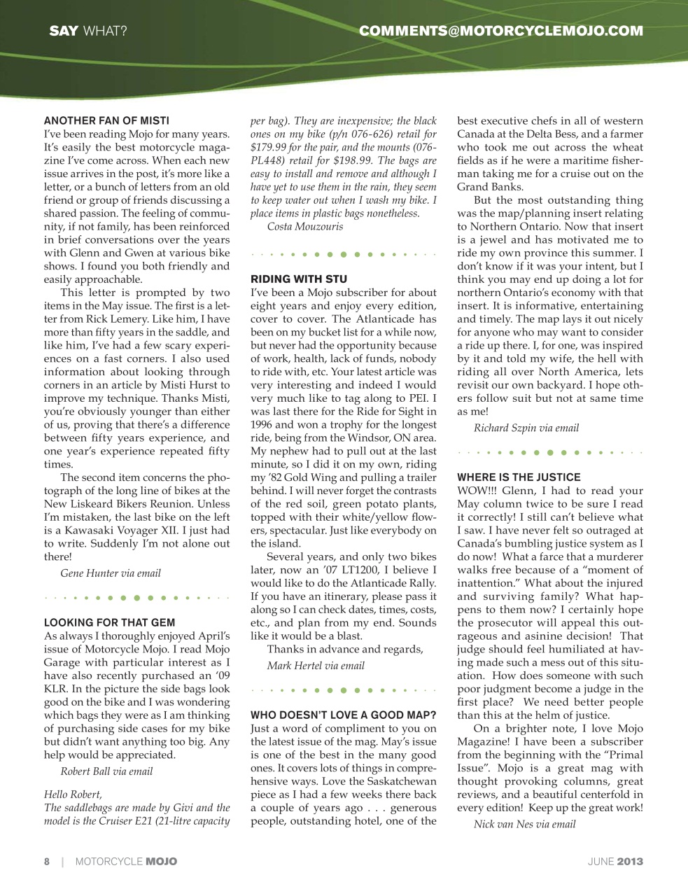 Motorcycle Mojo Preview Pages