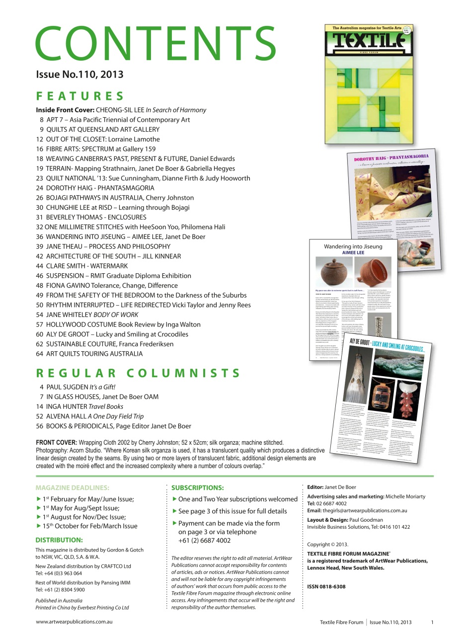 Textile Fibre Forum Preview Pages