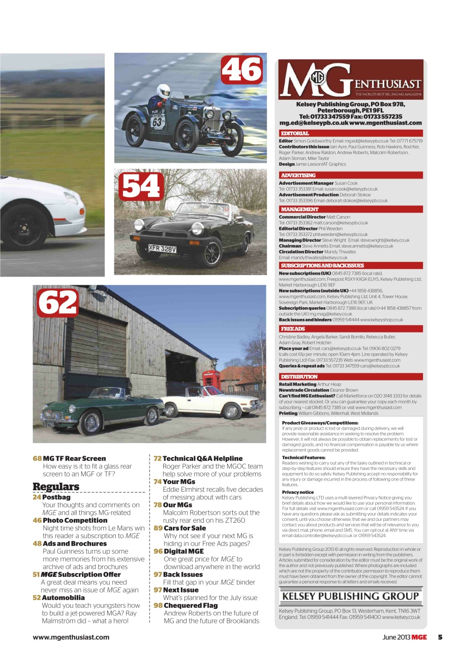 MG Enthusiast Preview Pages