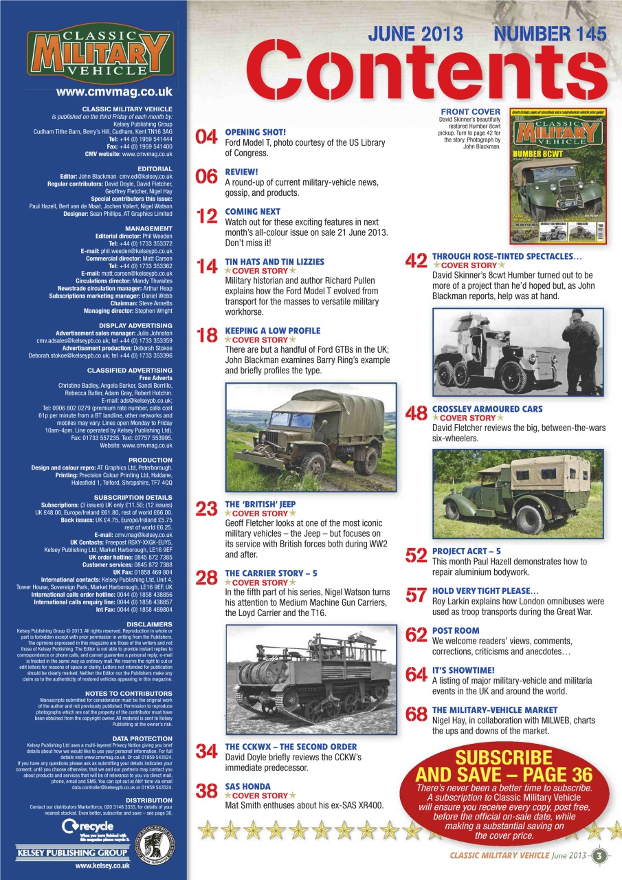 Classic Military Vehicle Preview Pages