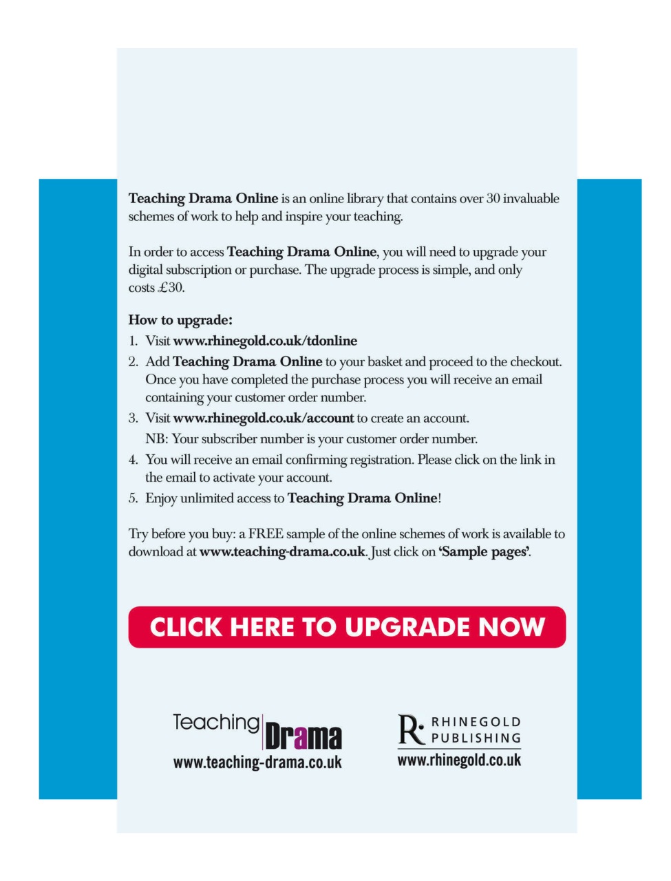 Drama and Theatre Preview Pages