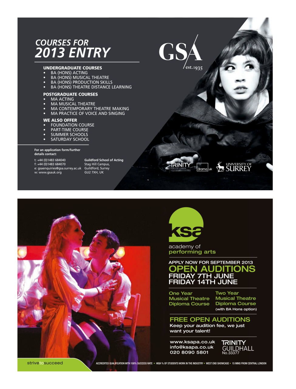 Drama and Theatre Preview Pages