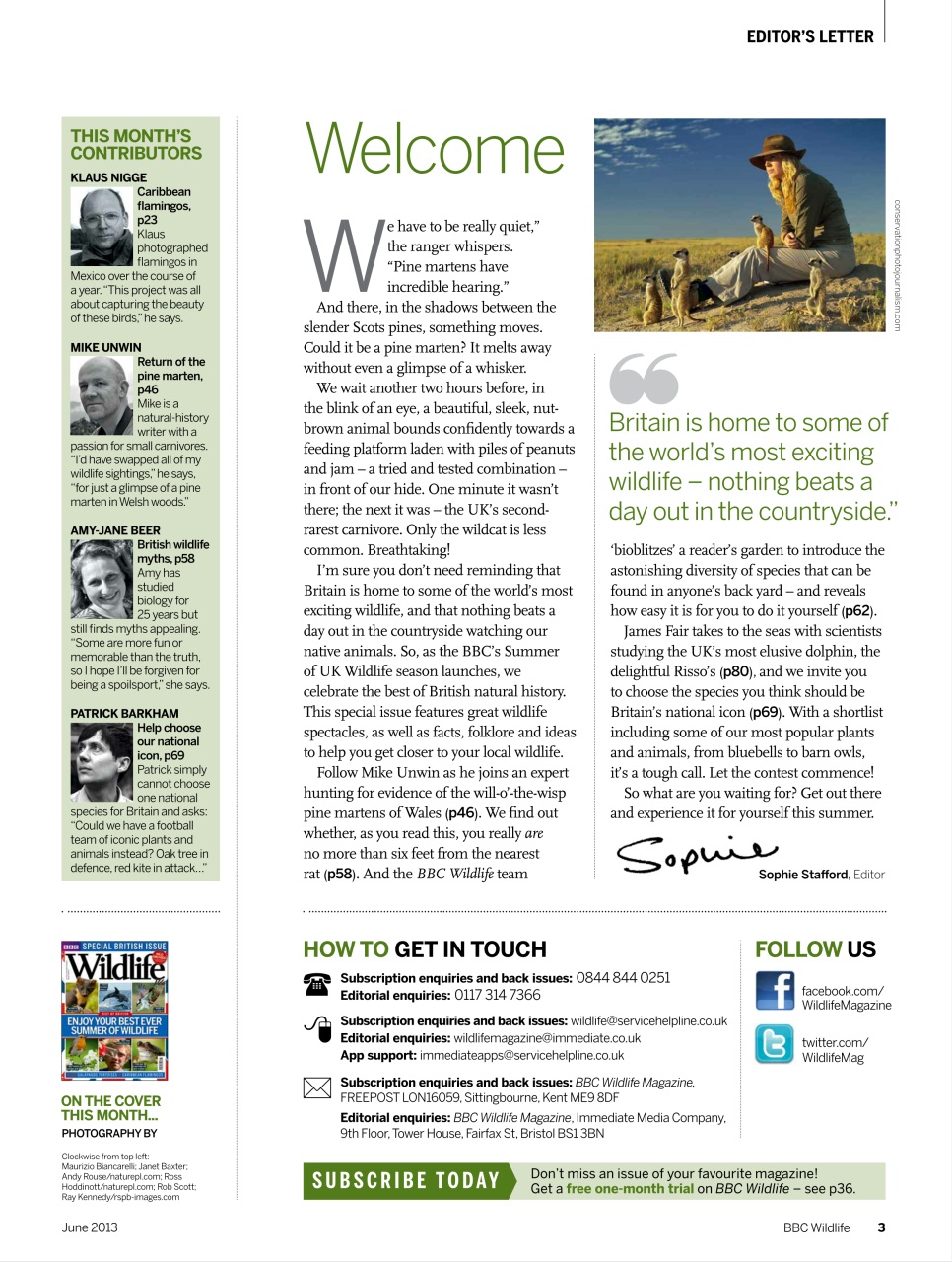 BBC Wildlife Magazine Preview Pages