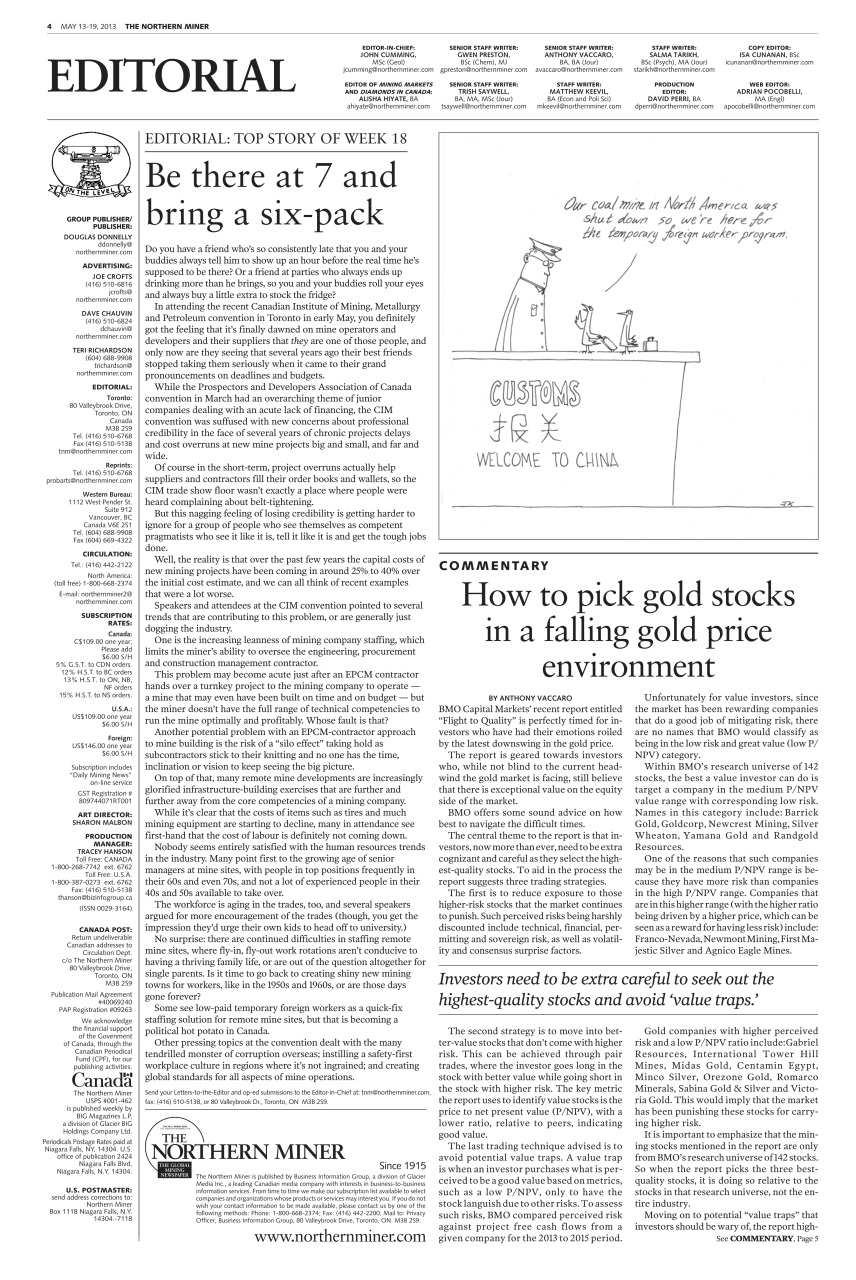 The Northern Miner Preview Pages