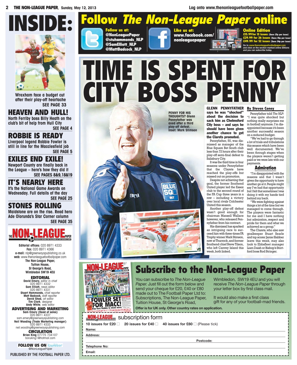 The Non-League Football Paper Preview Pages