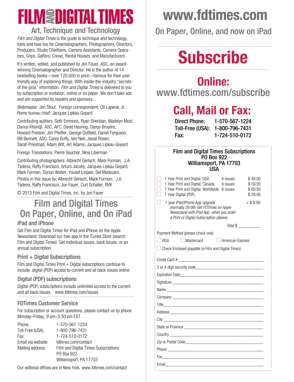 Film and Digital Times Preview Pages