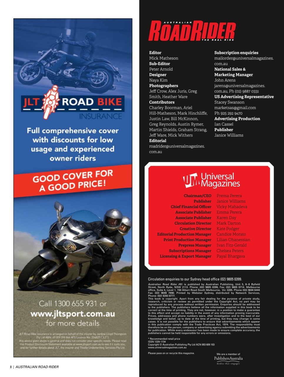 Australian Road Rider Preview Pages