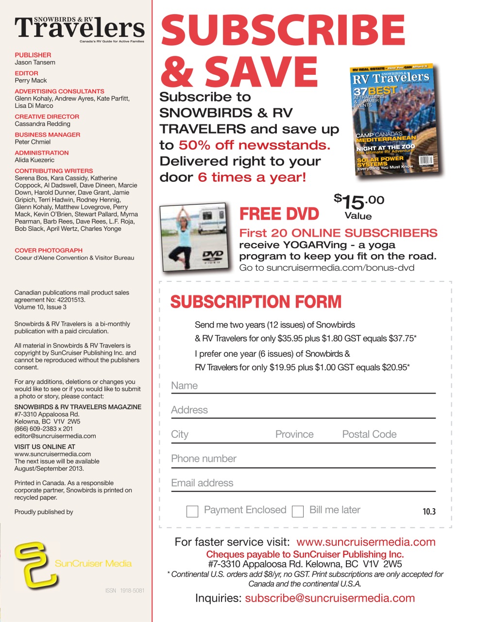 Snowbirds & RV Travelers Preview Pages