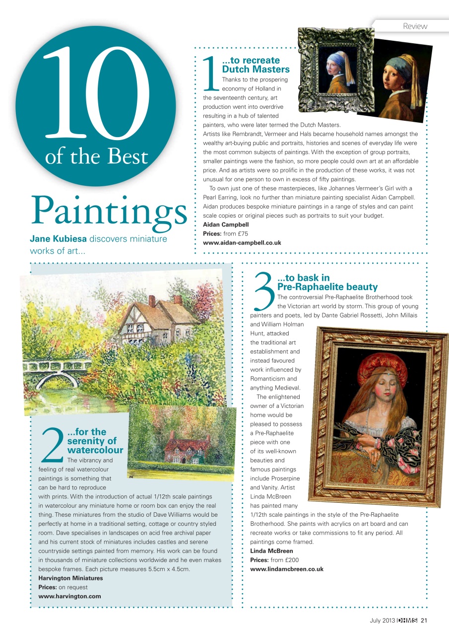 Dolls House and Miniature Scene Preview Pages