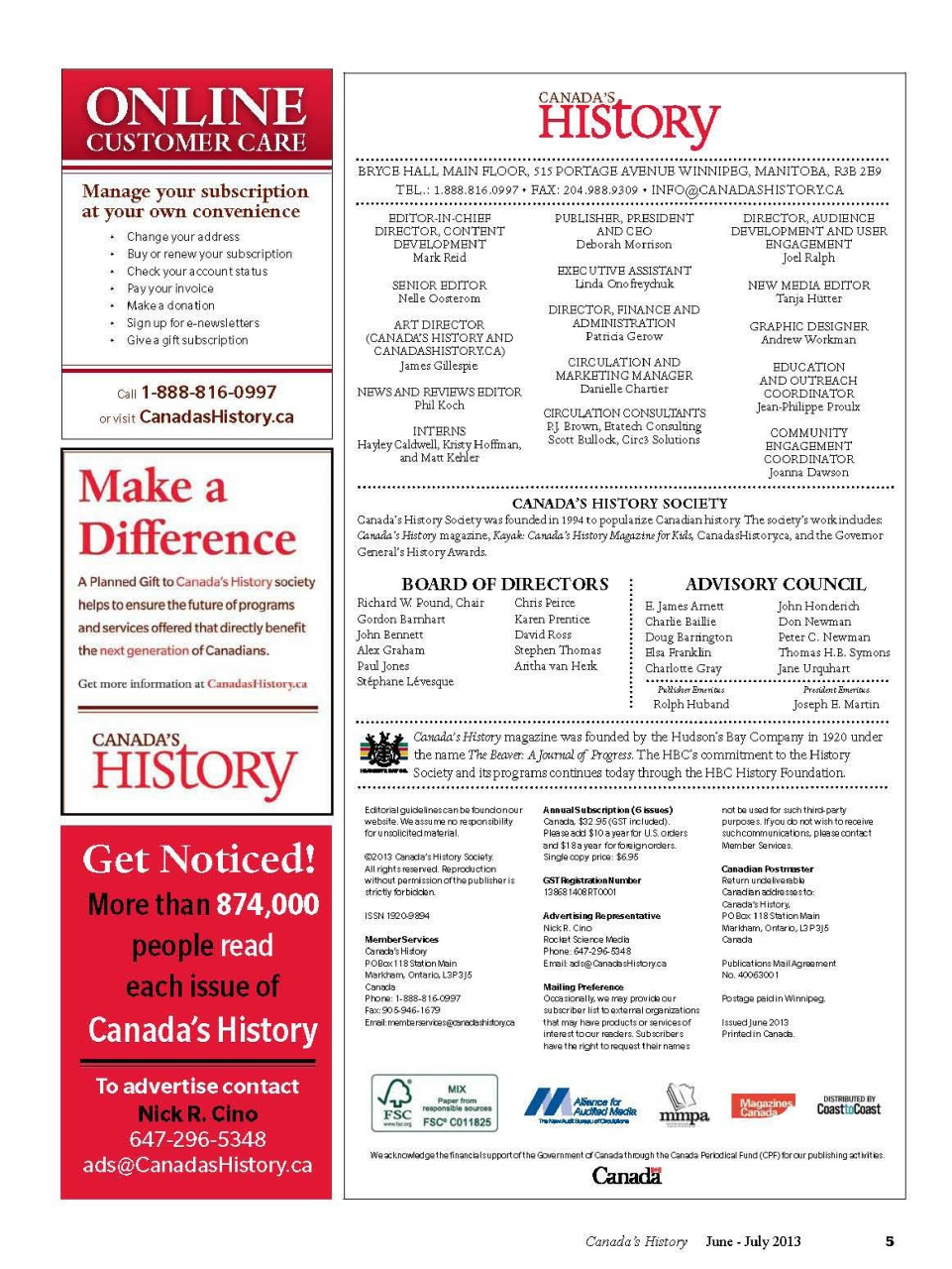 Canada's History Preview Pages