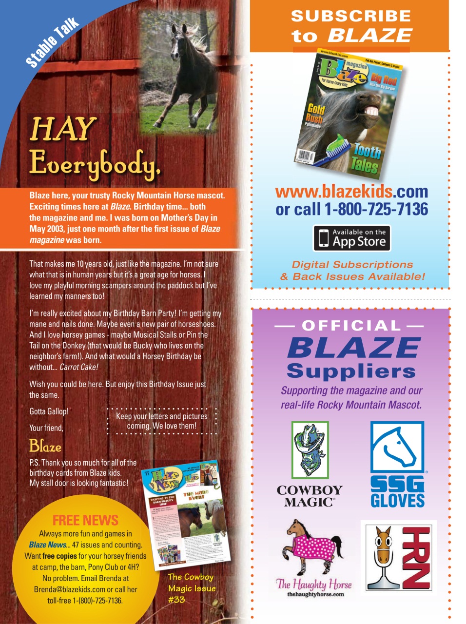 Blaze Magazine For Horse Crazy Kids Preview Pages