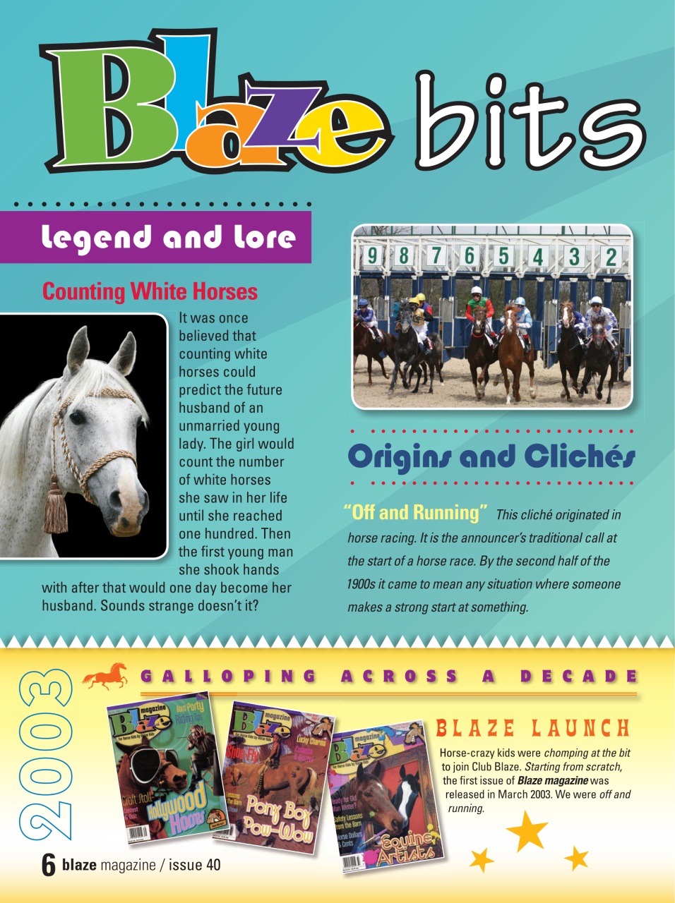 Blaze Magazine For Horse Crazy Kids Preview Pages