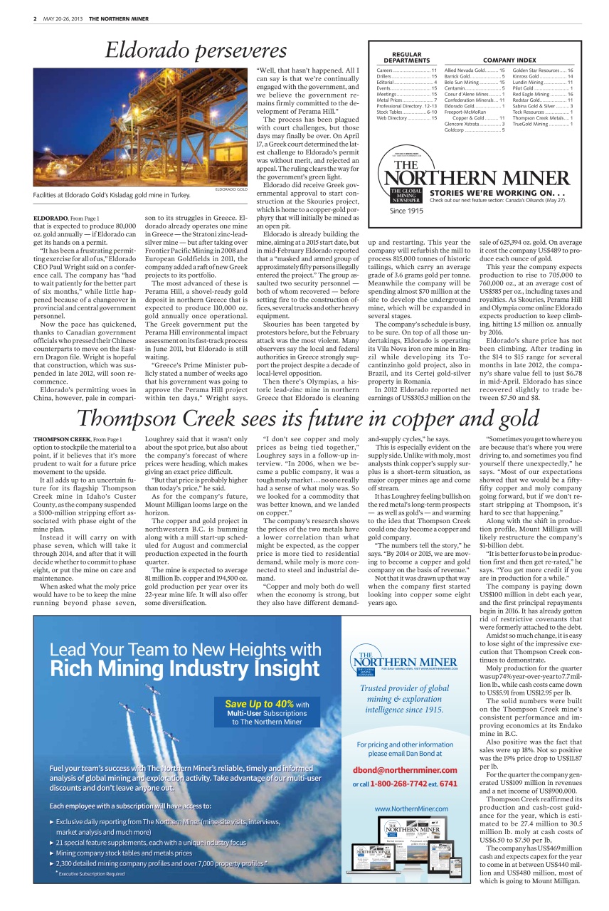 The Northern Miner Preview Pages