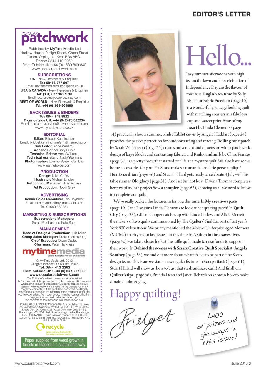 Popular Patchwork Magazine Preview Pages