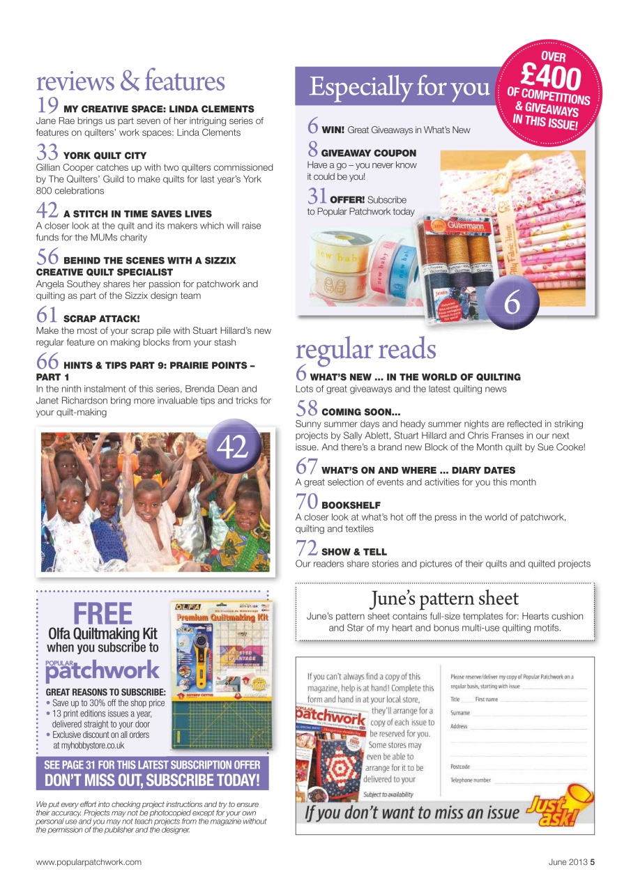 Popular Patchwork Magazine Preview Pages