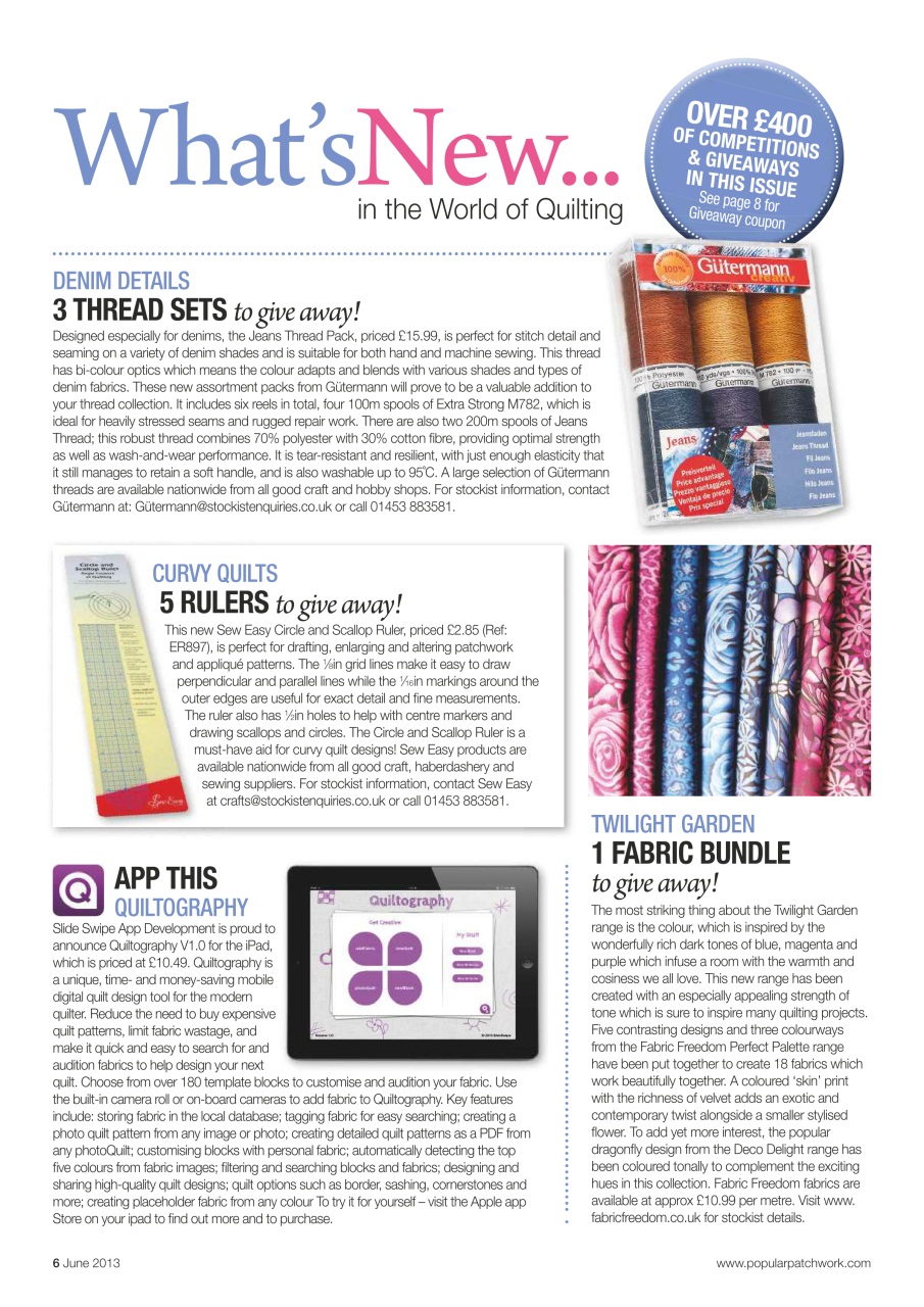 Popular Patchwork Magazine Preview Pages