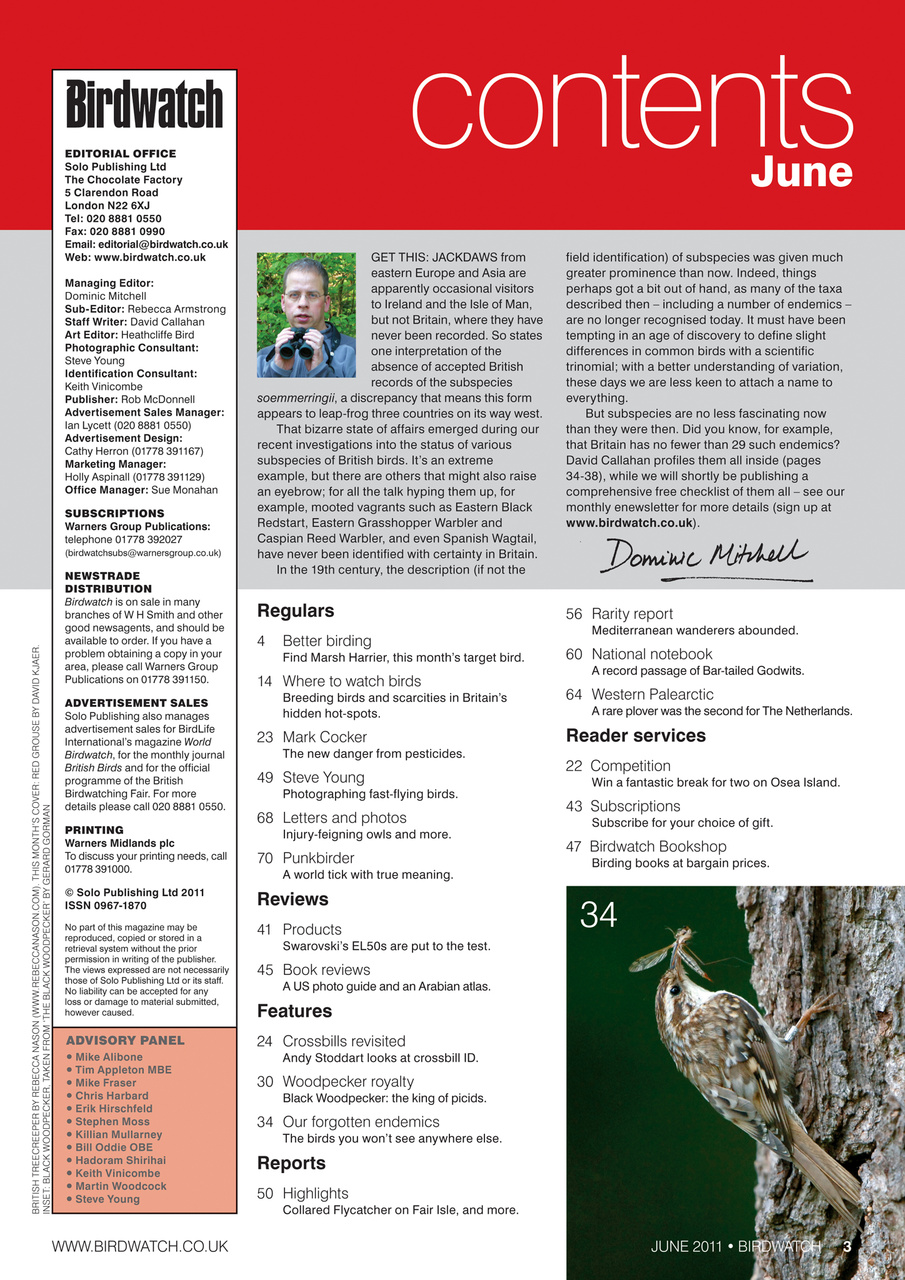 Birdwatch Magazine Preview Pages