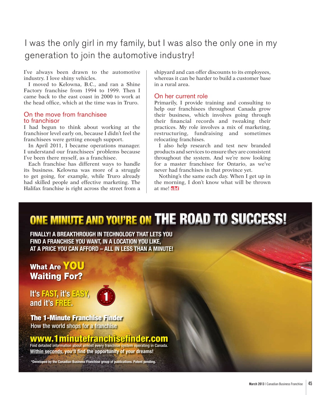 Canadian Business Franchise Preview Pages
