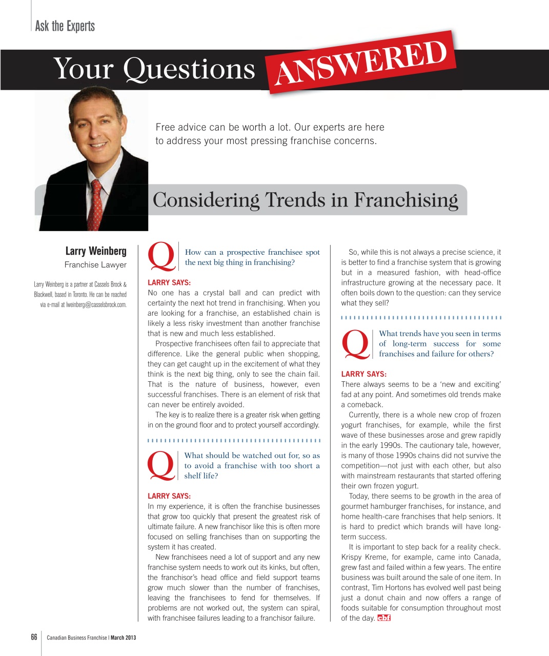 Canadian Business Franchise Preview Pages